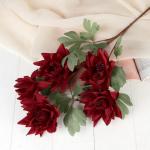 Цветы искусственные "Астра махровая" 10х65 см, бордовый