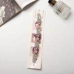 Аксессуар для волос "Долорес" ромашки листочки, 23,5х2 см, серебро