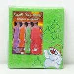 Килт женский для бани и сауны, цвет зелёный вышивка Снеговик, размер 80х150±2 см, махра 300г/м 100% хлопок