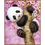 Алмазная мозаика «Весёлая панда» 20 ? 25 см, 21 цв. + наклейка