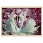 Картина "Лебеди под цветами сакуры" 56*76 см