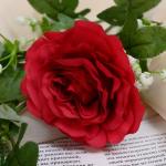 Цветы искусственные "Роза галант" 8х62 см, красный