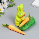 Декор "Зайчик с морковками и травкой" набор 4 шт МИКС 15 см