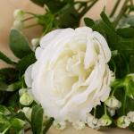 Цветы искусственные "Роза Амория" 7х62 см,  белый