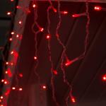 Гирлянда «Бахрома» 3 ? 0.6 м, IP44, УМС, прозрачная нить, 160 LED, свечение красное, 220 В