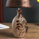 Лампа настольная керамика "Цветы-лиана" бронза, стразы Е14 40Вт 38х20х20 см