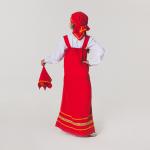Карнавальный костюм «Матрёшка», платок, сарафан, косынка, рубашка, рост 122-128 см, 6-7 лет