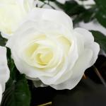 Цветы искусственные "Роза Жанна" 10х61 см, белый