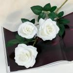 Цветы искусственные "Роза триада" 7*62 см, белый