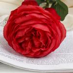 Цветы искусственные "Роза бархатная" 10х65 см, красный