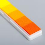 Штемпельная подушка "Оранжево-жёлтая" палитра 6 цветов 1,5х2,5х12,5 см