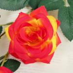 Цветы искусственные "Роза тройная" 6х61 см, оранжевый