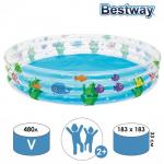 Бассейн надувной «Подводный мир», 183 х 33 см, 51005 Bestway