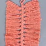 Панно настенное в технике макраме "Листочек" нежно-розовый 30х15 см