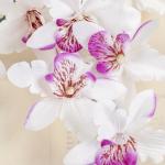 Цветы искусственные "Орхидея Фаленопсис мультифлора" 6х37 см, бело-сиреневый