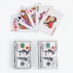 Карты игральные пластиковые "100 $", 55 шт, 9 х 6 см