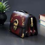 Копилка "Барсетка" бордо, 11х17х12,5см