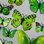 Магнит пластик "Бабочки зелёные" набор 12 шт