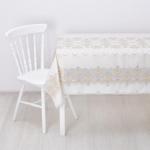 Клеёнка ажурная Lace «Роман», ширина 137 см, рулон 20 метров, цвет бежевый