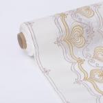 Клеёнка ажурная Lace «Роман», ширина 137 см, рулон 20 метров, цвет бежевый
