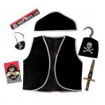 Карнавальный костюм «Пират», 6 предметов: шляпа, жилетка, наглазник, кортик, крюк, кодекс