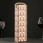 Короб подарочный деревянный "Вино", 33х9,4х8,5 см, с выдвижной крышкой и льняной ручкой