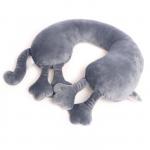 Мягкая игрушка-подушка «Кошка», цвет серый