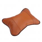 Подушка автомобильная для шеи, экокожа, 18?25 см, коричневый