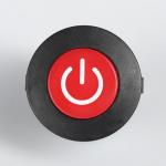 Выключатель кнопочный с подсветкой, с фиксацией, красный