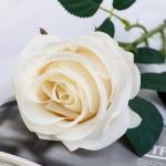 Цветок искусственный "Роза Летисия" 7х64 см, белый