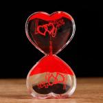Гелевые часы "Я тебя люблю", 7.5 х 13 см, красный