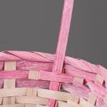 Корзина плетеная 19х9/34 см, розовый, бамбук