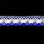 Тесьма плетёная, с люрексом 4,5 см., в рулоне 100 м., сине-белая