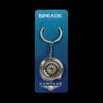Брелок для ключей Cartage, диск, металл, хром