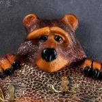 Вешалка "Медведь с рыбой" 22х44см