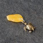 Брелок-талисман "Черепашка", натуральный янтарь