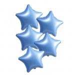 Шары фольгированные 19" «Звёзды», набор 5 шт., цвет холодный голубой"