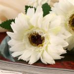 Цветы искусственные "Гербера садовая" 6х50 см, белый