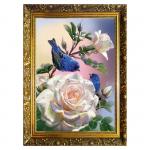 Алмазная мозаика «Птички на розах» 29,5 ? 20,5 см, 25 цветов + наклейка