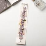 Аксессуар для волос "Асель" листочки, 23,5х2,5 см, серебристо-розовый