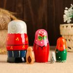 Матрешка  "Дед с репкой" 10-11 см, 5  кукольная, ручная работа