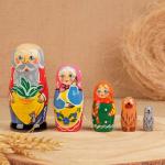 Матрешка  "Дед с репкой" 10-11 см, 5  кукольная, ручная работа