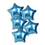 Шары фольгированные 19" «Звёзды», набор 5 шт., цвет синие сумерки"