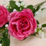 Цветы искусственные "Роза Амория" 7х62 см, ярко-розовый