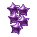 Шары фольгированные 19" «Звёзды», набор 5 шт., цвет пурпурный"
