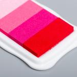 Штемпельная подушка для текстиля "Розовый" палитра 4 цвета 1,9х6,7х10 см
