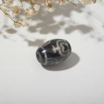 Бусина Дзи "Агат чёрный" Двойной сосуд изобилия, 12х9 мм