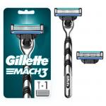 Бритвенный станок Gillette Mach3 + 2 сменные кассеты, 3 лезвия