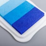 Штемпельная подушка для текстиля "Синий" палитра 4 цвета 1,9х6,7х10 см