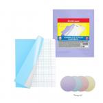 Набор обложек ПП 12 шт, 212 х 347 мм, 100 мкм, ErichKrause "Fizzy Pastel", для тетрадей и дневников, фиксированная, с тиснением, МИКС
